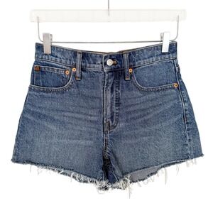 Madewell The‎ Perfect Jean Short Frayed Hem Burnett Wash 26